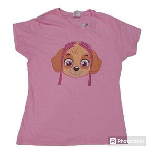Nickelodeon Women's Pink Paw Patrol Skye Character 100% Cotton T-Shirt, Medium